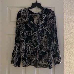 Black and White Blouse